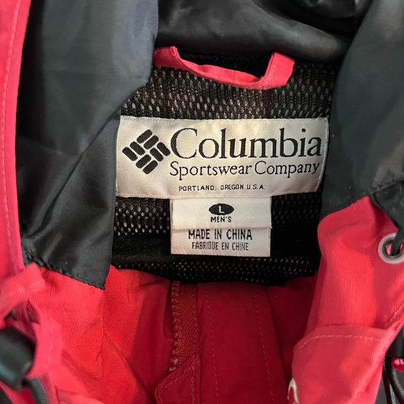 Columbia Vintage 90’s Red Oversized Omni Tech Nylon Jacket Men’s Size La… - Picture 5 of 7